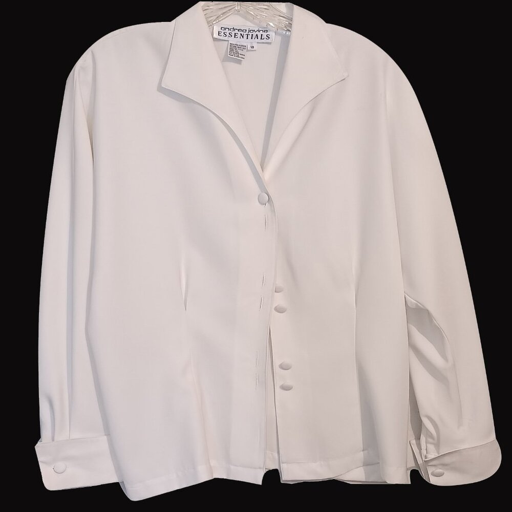 Andrea Jovine Essentials White Blouse size 10